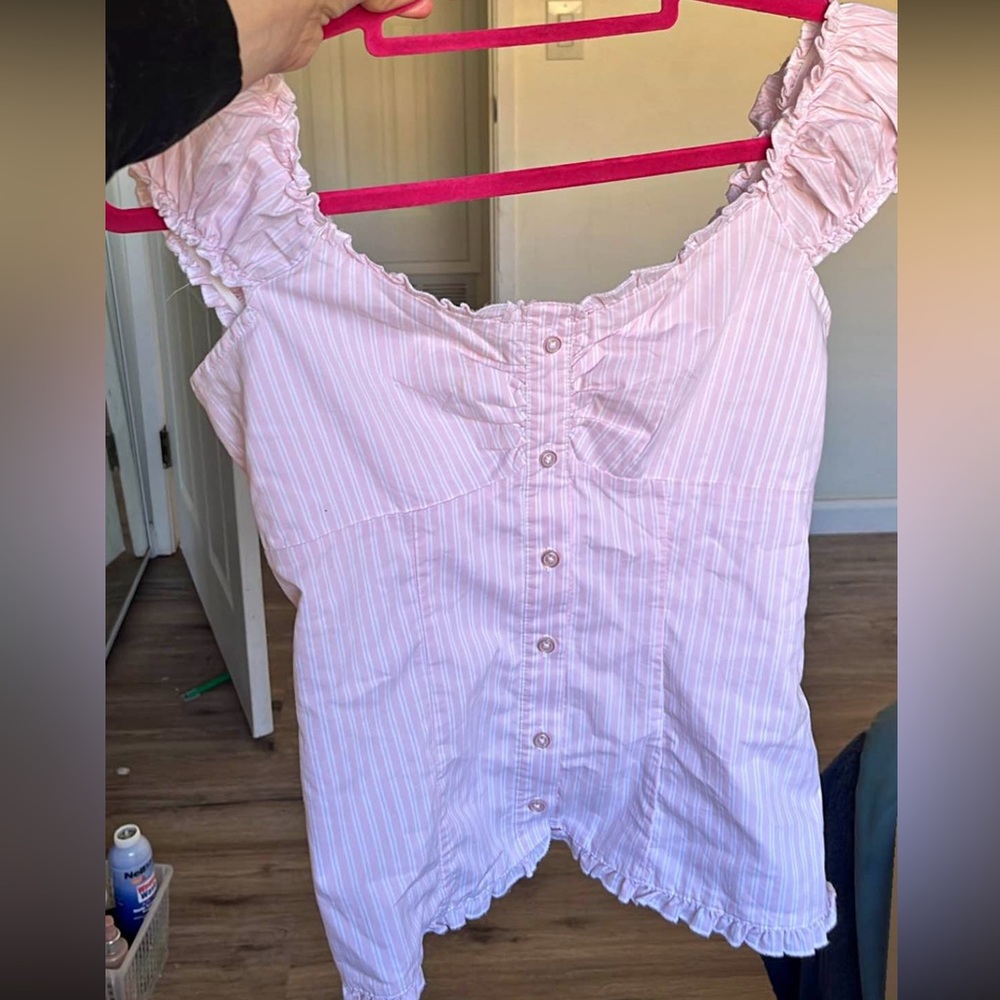 Pink Striped Women's Top